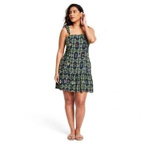 Agua Bendita X Target Dainty Floral Tile Halter Style Mini Dress Women’s XL